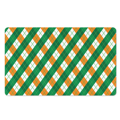 Irish Argyle Pattern Print Polyester Doormat