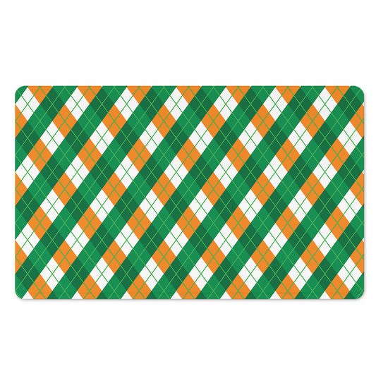 Irish Argyle Pattern Print Polyester Doormat