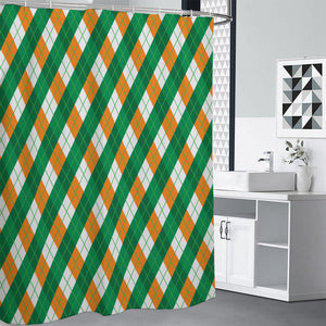 Irish Argyle Pattern Print Premium Shower Curtain