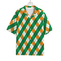 Irish Argyle Pattern Print Rayon Hawaiian Shirt