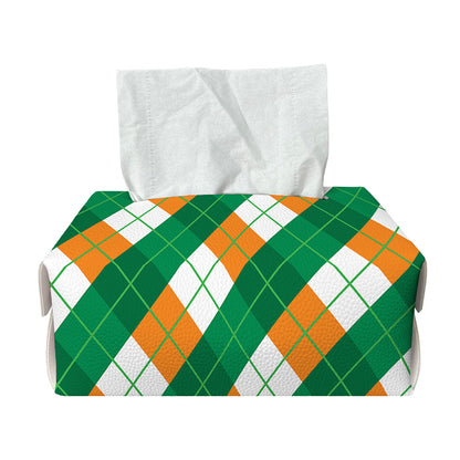 Irish Argyle Pattern Print Rectangle Tissue Box Cover