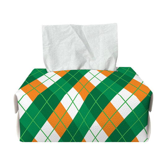 Irish Argyle Pattern Print Rectangle Tissue Box Cover