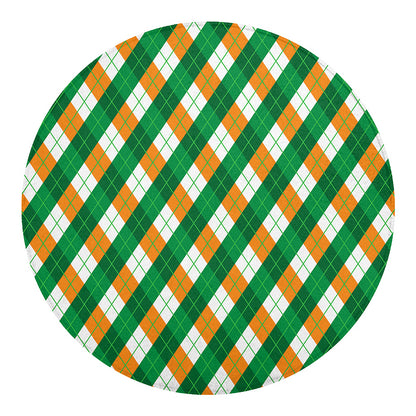 Irish Argyle Pattern Print Round Blanket