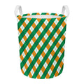 Irish Argyle Pattern Print Round Laundry Basket