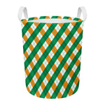 Irish Argyle Pattern Print Round Laundry Basket