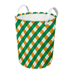 Irish Argyle Pattern Print Round Laundry Basket