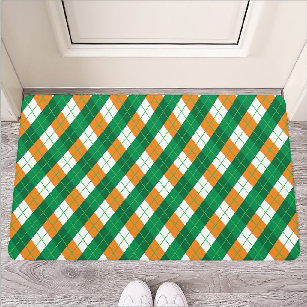 Irish Argyle Pattern Print Rubber Doormat