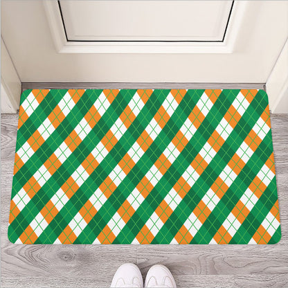 Irish Argyle Pattern Print Rubber Doormat