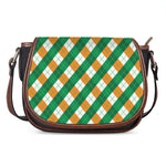 Irish Argyle Pattern Print Saddle Bag