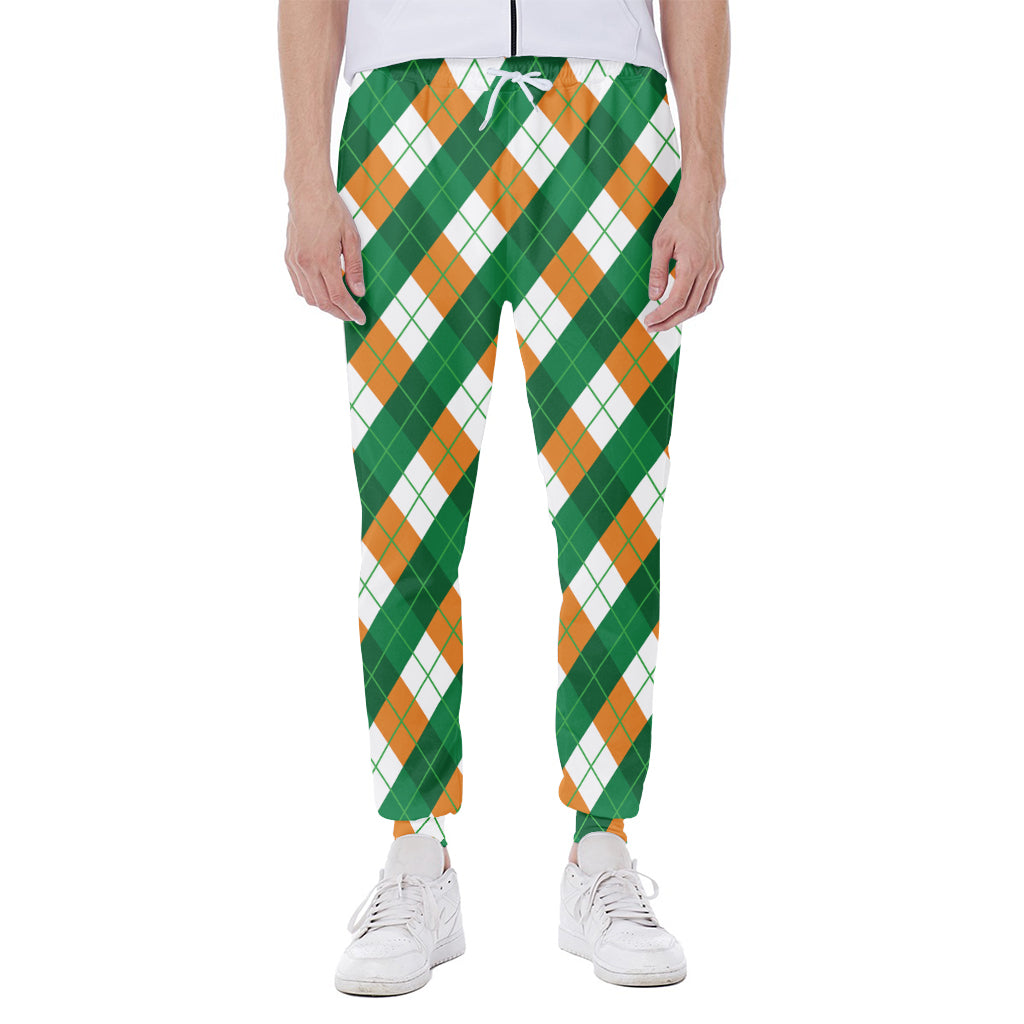 Irish Argyle Pattern Print Scuba Joggers