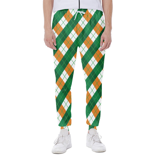 Irish Argyle Pattern Print Scuba Joggers