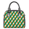 Irish Argyle Pattern Print Shoulder Handbag