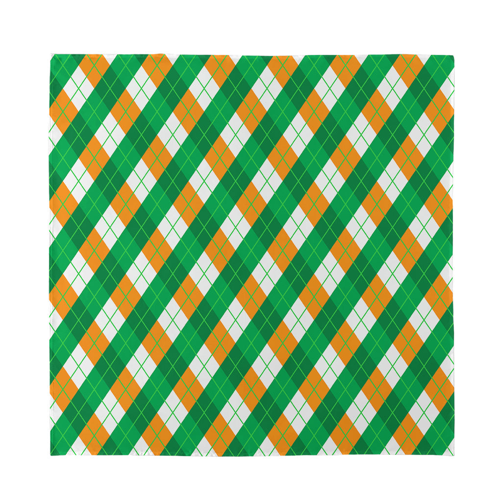 Irish Argyle Pattern Print Silk Bandana