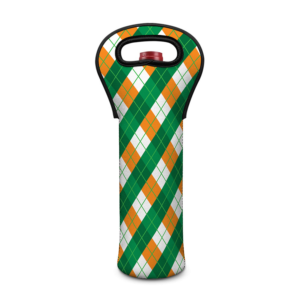 Irish Argyle Pattern Print Single Neoprene Wine Tote