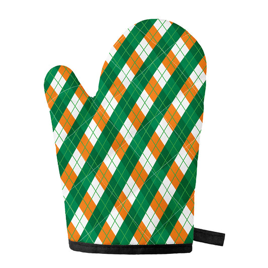 Irish Argyle Pattern Print Single Oven Mitt