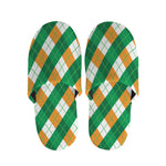 Irish Argyle Pattern Print Slippers
