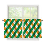 Irish Argyle Pattern Print Tier Curtains