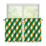 Irish Argyle Pattern Print Tier Curtains