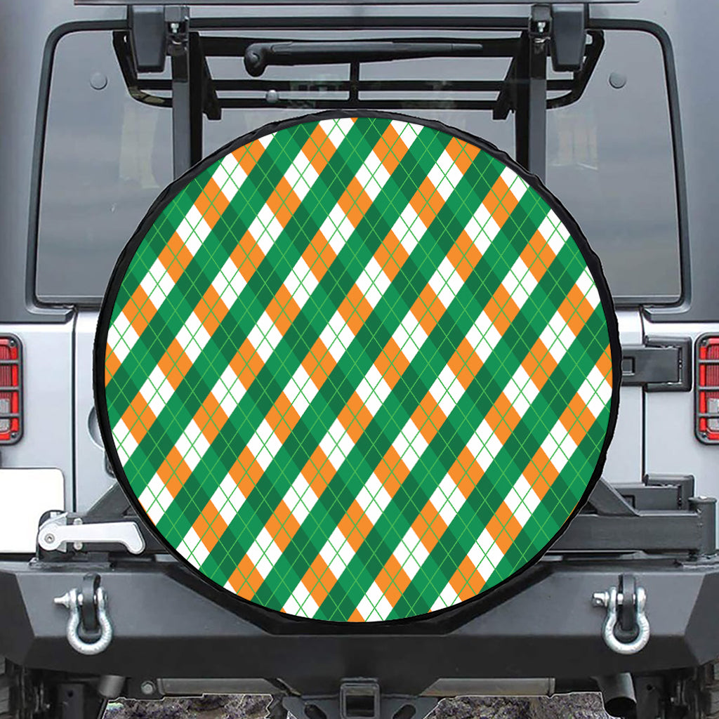 Irish Argyle Pattern Print Tire Cover