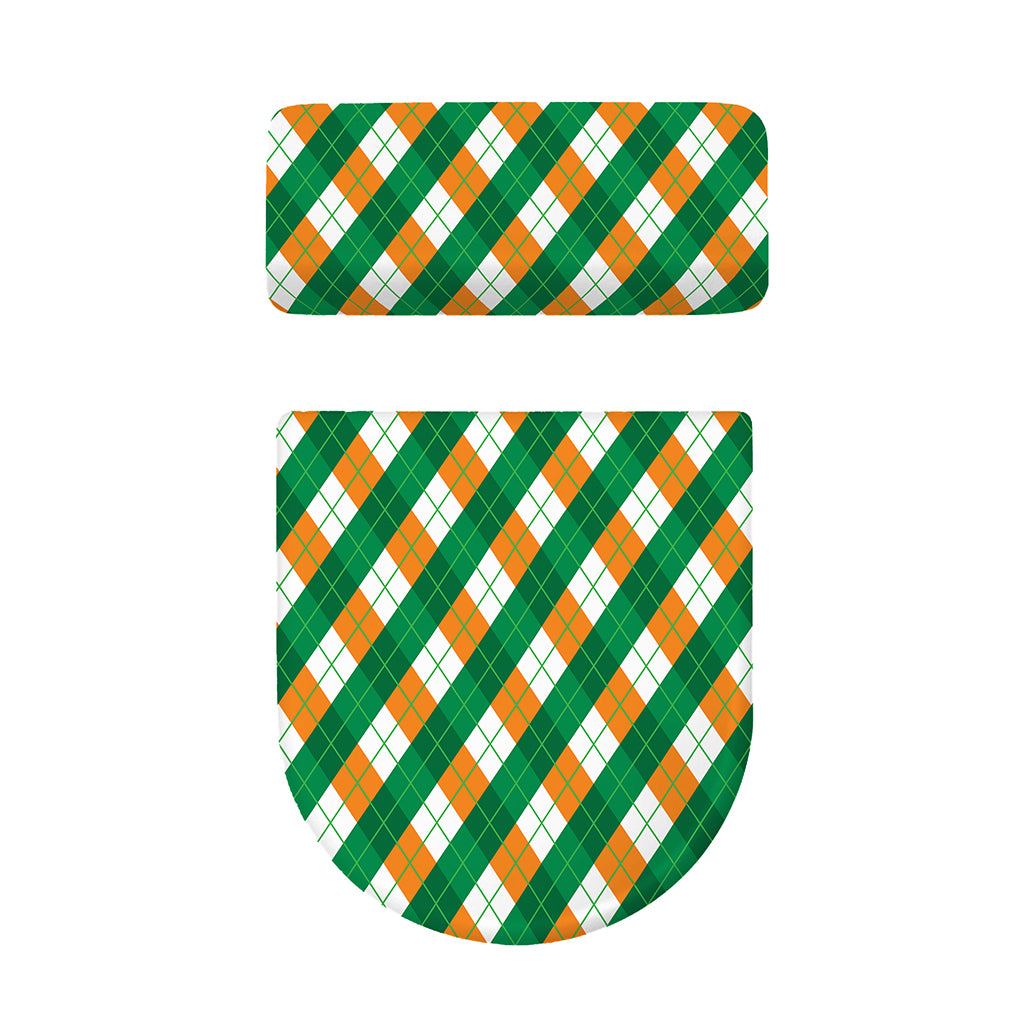 Irish Argyle Pattern Print Toilet Lid And Tank Cover Set