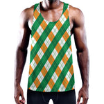 Irish Argyle Pattern Print Training Tank Top