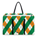Irish Argyle Pattern Print Utility Tote Bag