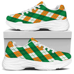 Irish Argyle Pattern Print White Chunky Shoes