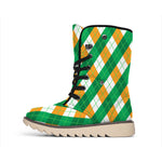 Irish Argyle Pattern Print Winter Boots