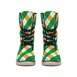 Irish Argyle Pattern Print Winter Boots