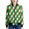 Irish Argyle Pattern Print Women's Bomber Jacket