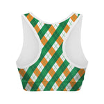 Irish Argyle Pattern Print Women's Sports Bra