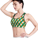 Irish Argyle Pattern Print Women's Sports Bra