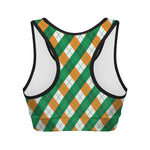 Irish Argyle Pattern Print Women's Sports Bra