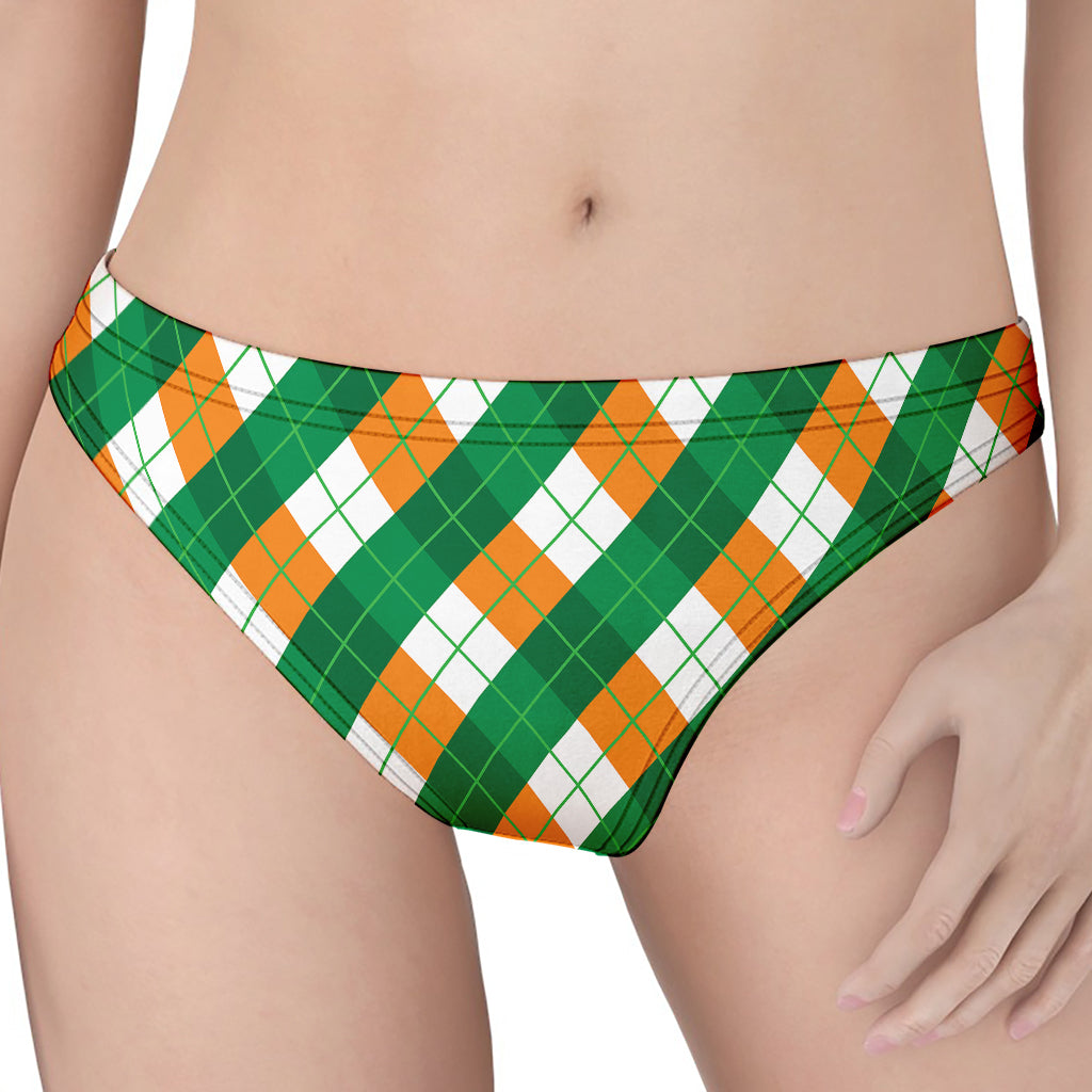 Irish Argyle Pattern Print Women's Thong