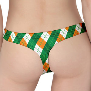 Irish Argyle Pattern Print Women's Thong