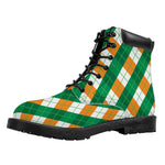 Irish Argyle Pattern Print Work Boots