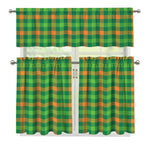 Irish Buffalo Check Pattern Print 3 Piece Kitchen Curtains