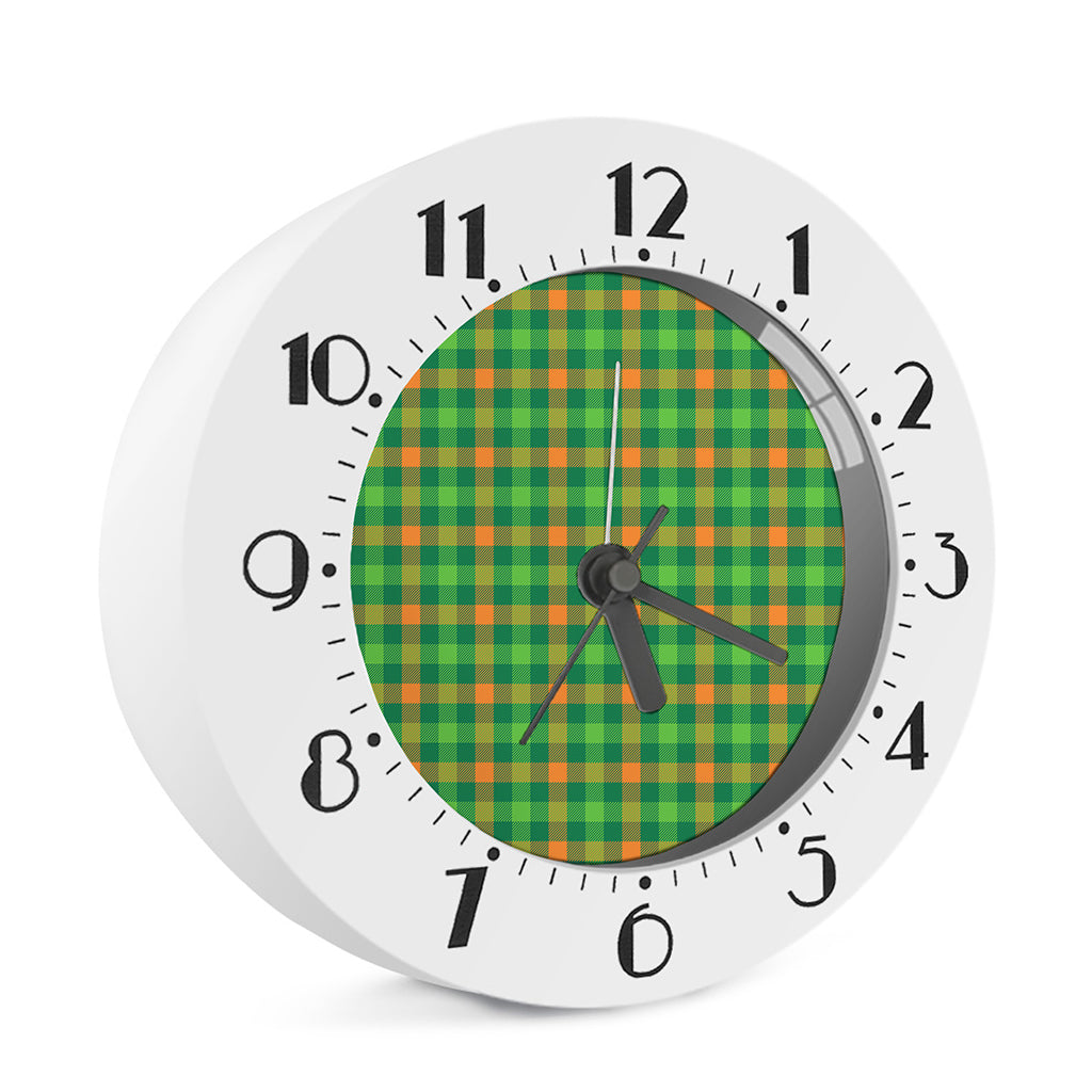 Irish Buffalo Check Pattern Print Alarm Clock