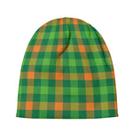 Irish Buffalo Check Pattern Print Beanie