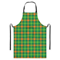 Irish Buffalo Check Pattern Print Bib Apron With Pocket