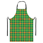 Irish Buffalo Check Pattern Print Bib Apron With Pocket