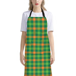 Irish Buffalo Check Pattern Print Bib Apron With Pocket