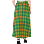 Irish Buffalo Check Pattern Print Chiffon Maxi Skirt