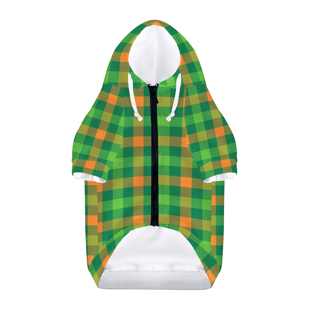 Irish Buffalo Check Pattern Print Dog Zip Up Hoodie