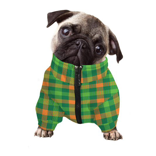 Irish Buffalo Check Pattern Print Dog Zip Up Jacket