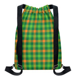 Irish Buffalo Check Pattern Print Drawstring Backpack