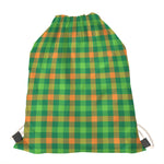 Irish Buffalo Check Pattern Print Drawstring Bag