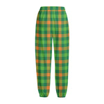 Irish Buffalo Check Pattern Print Fleece Lined Knit Pants
