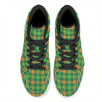 Irish Buffalo Check Pattern Print High Top Leather Sneakers