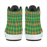 Irish Buffalo Check Pattern Print High Top Leather Sneakers